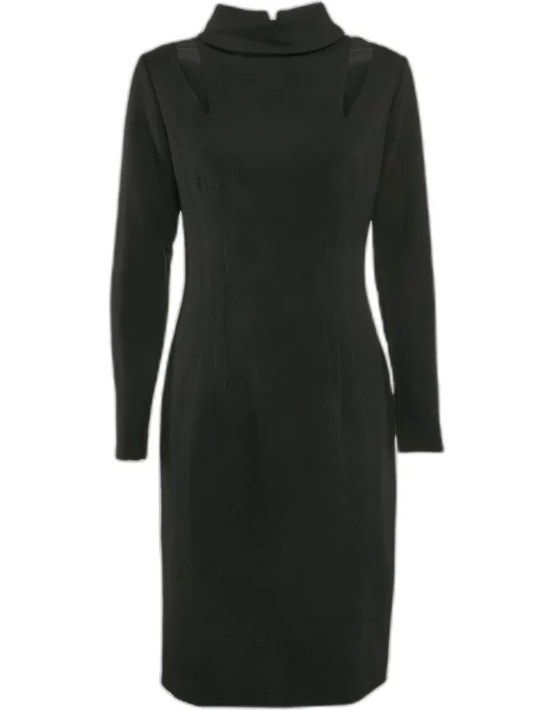 Crepe Turtle Neck Short Dress