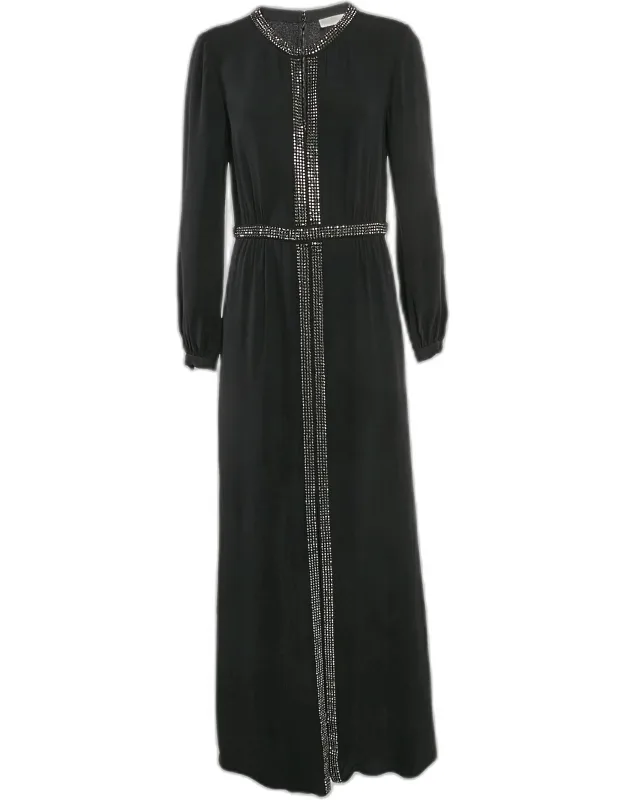 Studded Silk Maxi Dress