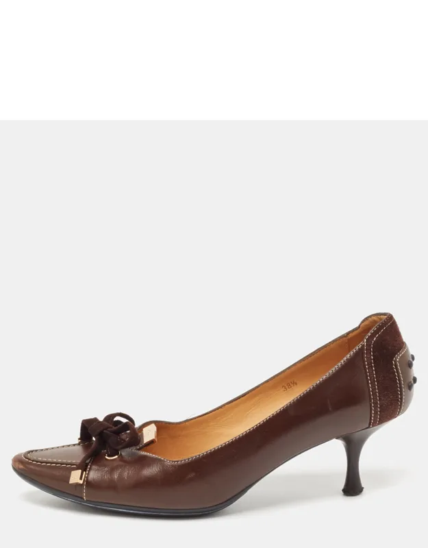 Leather Bow Loafers