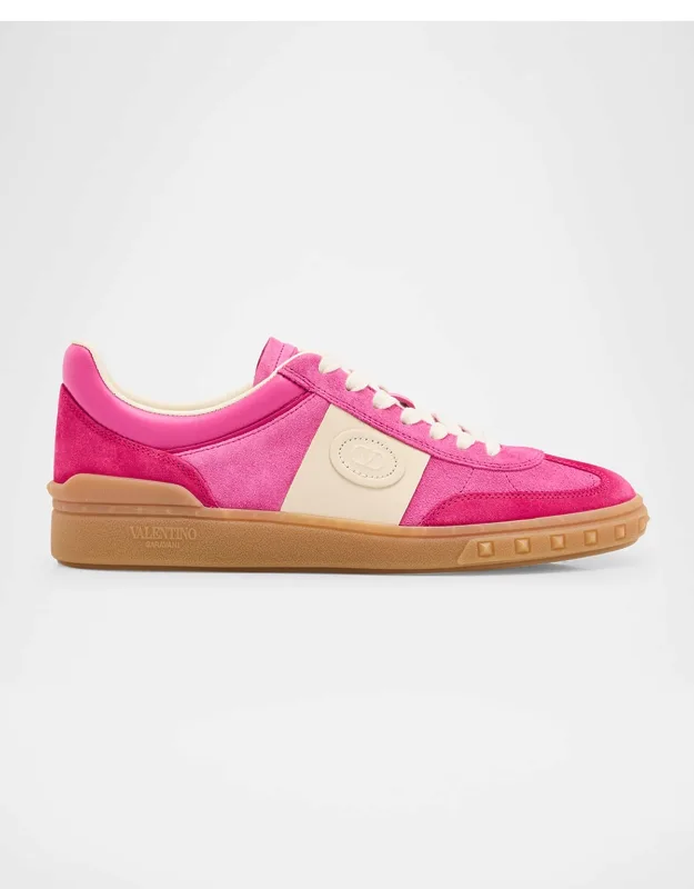 Mixed Leather Low-top Sneakers