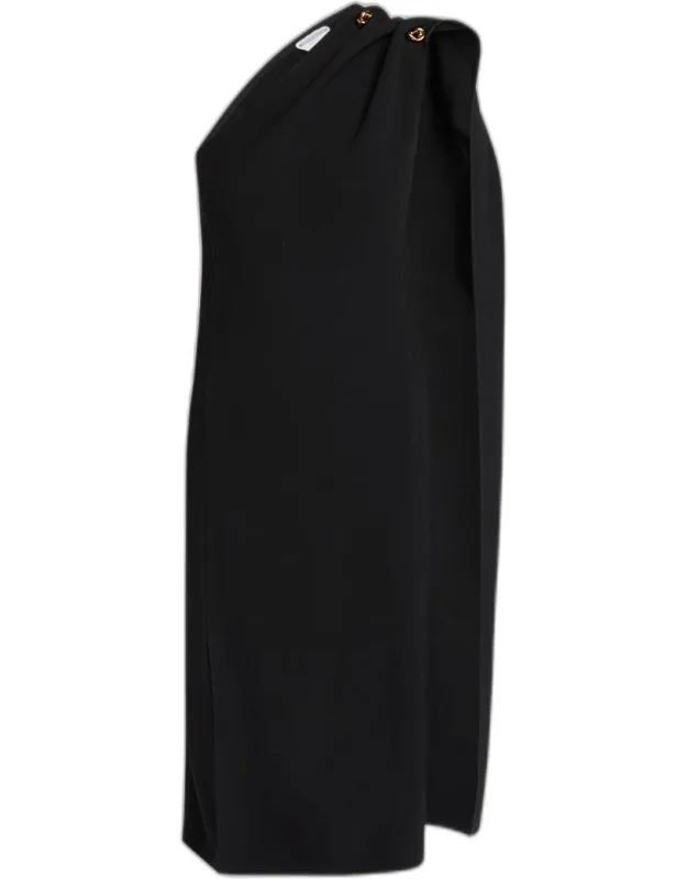 One-shoulder Drape Slit Dress
