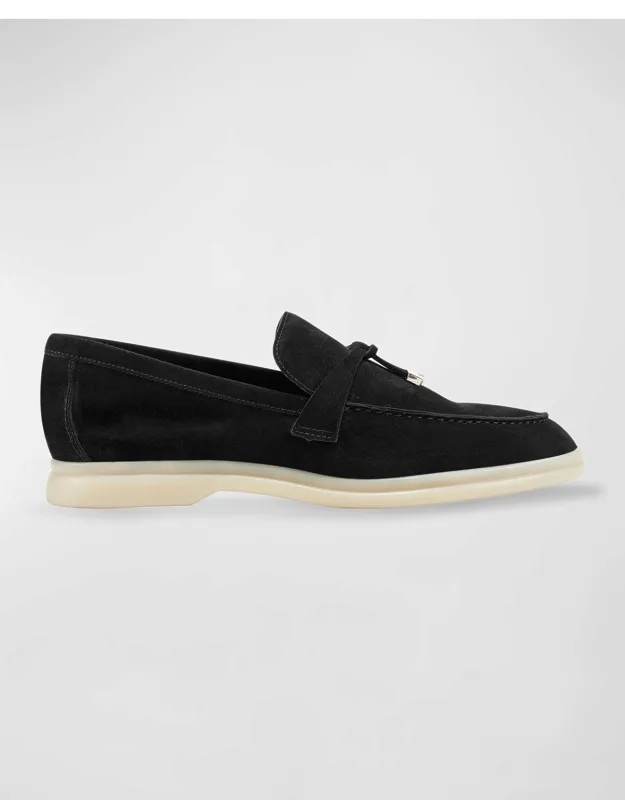 Suede Tie Slip-ons