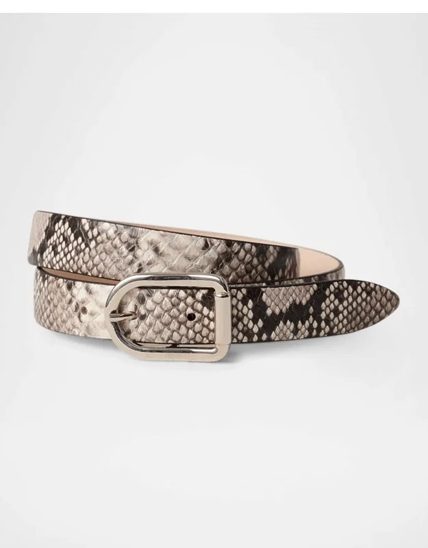 Mija Snake-embossed Leather Belt