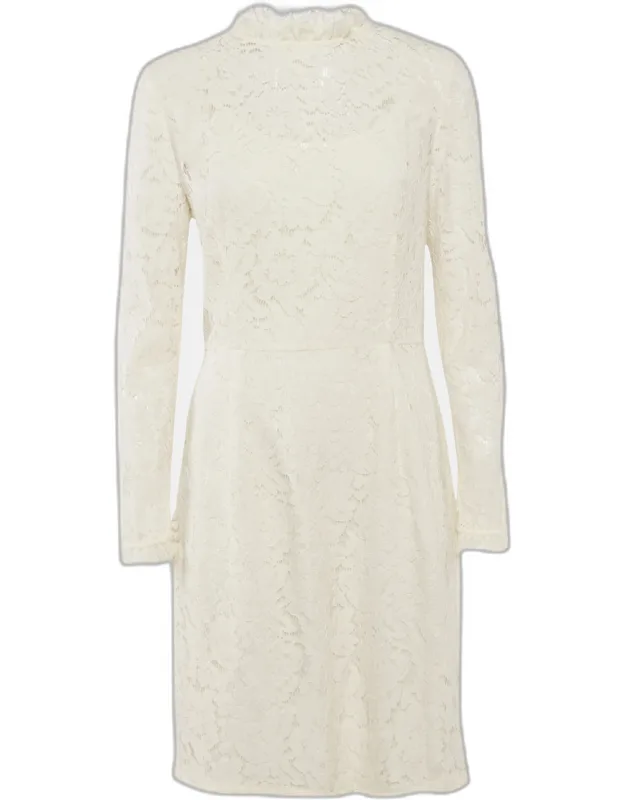 Floral Lace Ruffled Short Dress