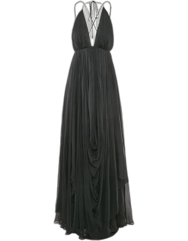 Chiffon Draped Maxi Dress