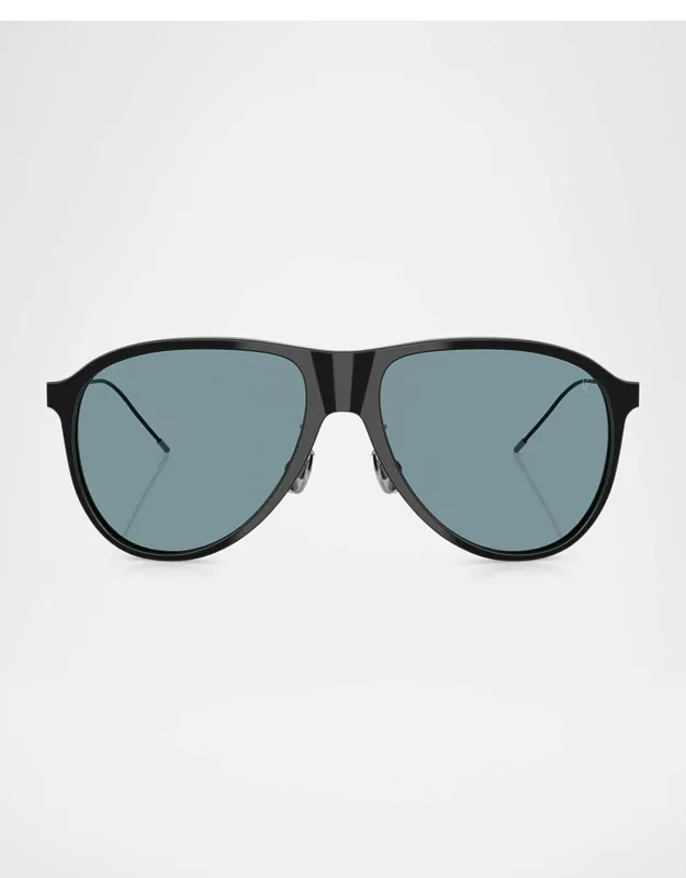 Aviator Sunglasses With Custom Acetate Inserts And Double Bridge