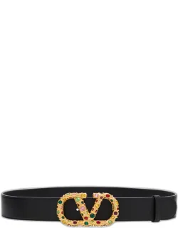 Embellished Leather Belt