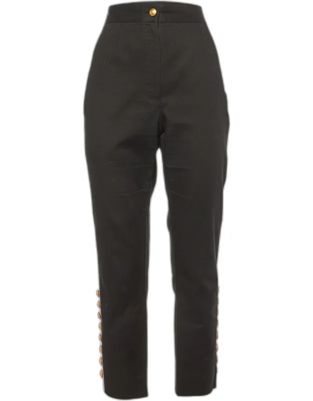 Cotton Contrast Tape Detail Trousers