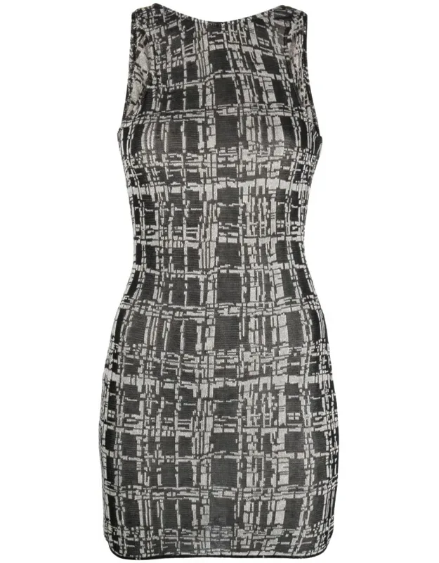 Babele Jacquard Scoop Back Mini Dress