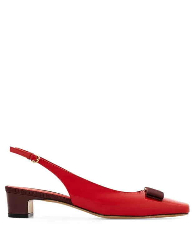 Rivada Patent Leather Slingbacks With Vara Bow