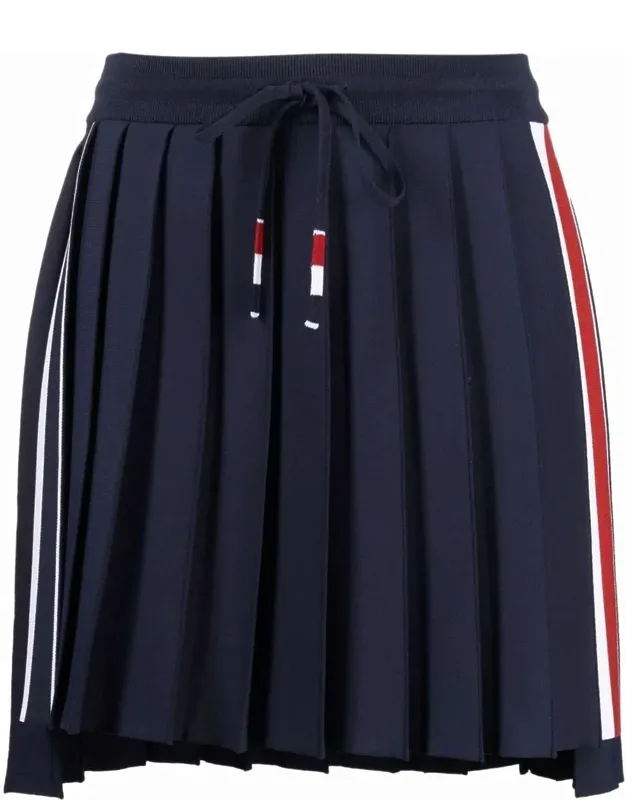 Mini Dropped Back Pleated Skirt