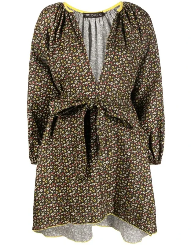 Printed Linen Mini Dress