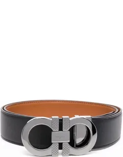 Knurled Buckle Reversible Gancini Belt
