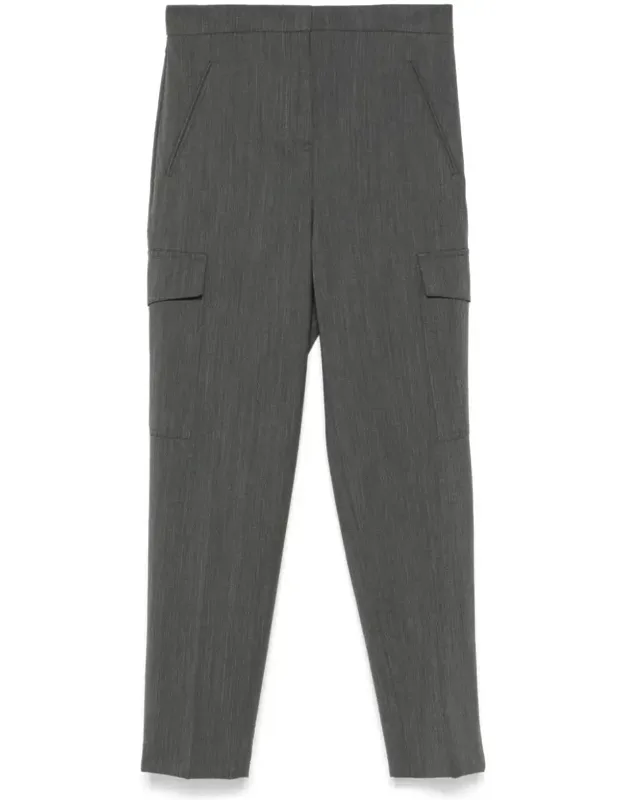 Trousers With Concealed Front Fastening And Cargo Pockets