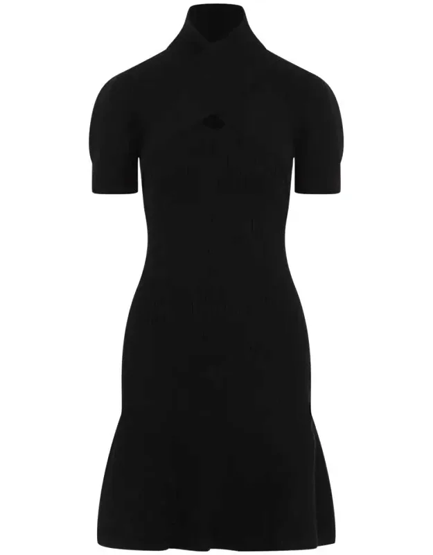 Patou Draped Merino Wool Scarf Dress