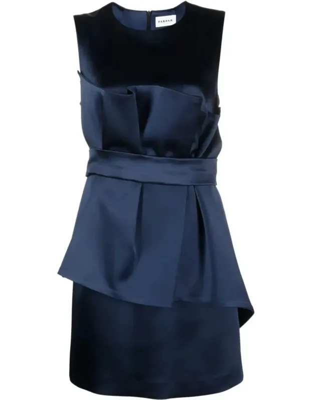 Satin Belted Sleeveless Minidress