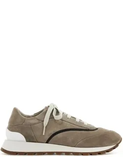 Wool Sneakers With Precious Stripe Design