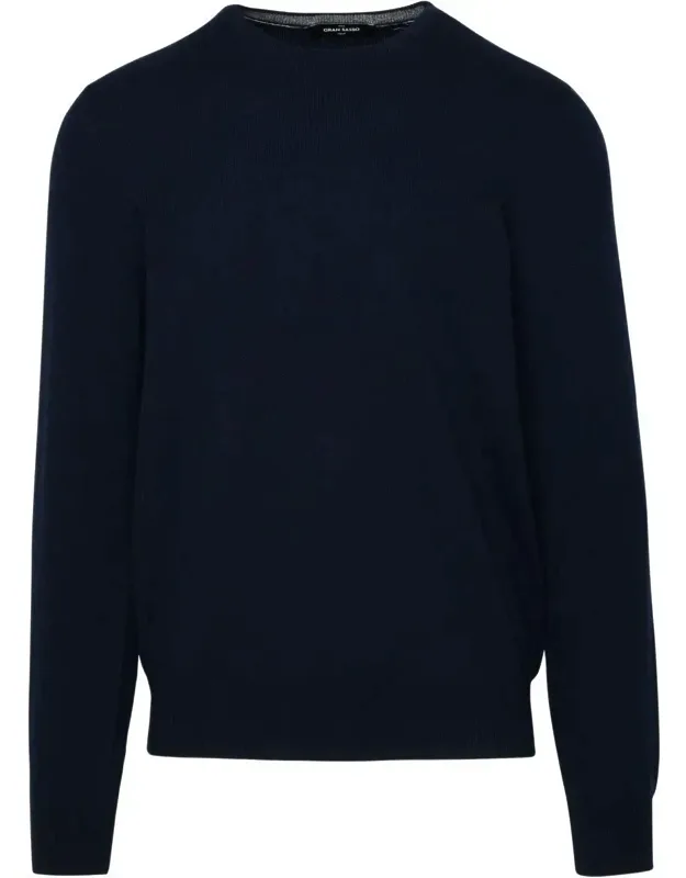 Gran Sasso Micro-ribbed Round Neck Sweater