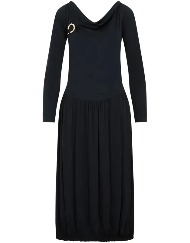Dress With Drape Details And Asymmetric Top