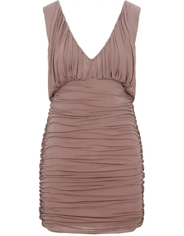 Dress With Plunging V-neck And Sleeveless