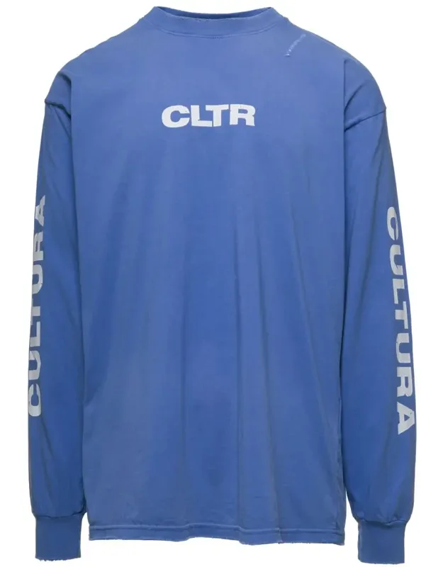 Crewneck Sweatshirt With Contrasting Print In Jersey