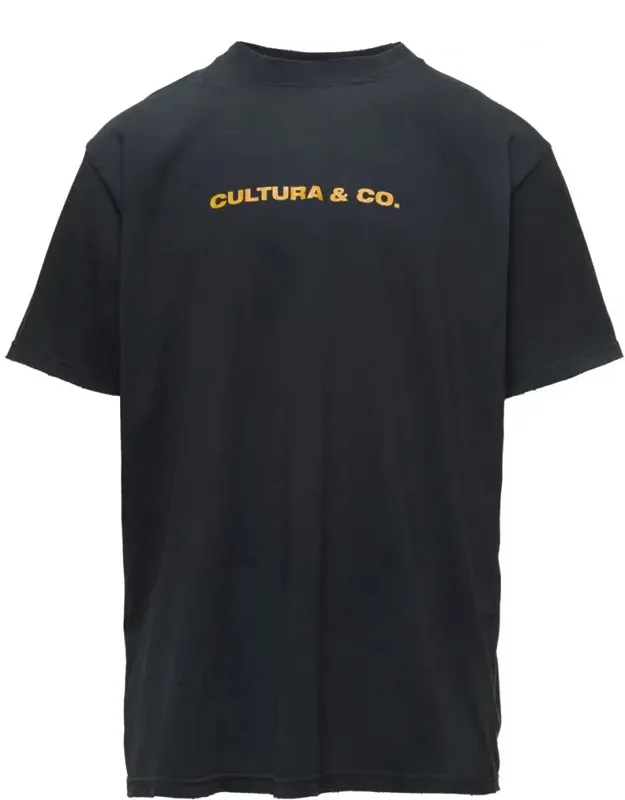 Black Crewneck T-shirt With Print In Jersey