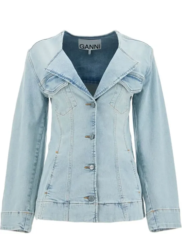 Slim Fit Denim Stretch Blazer