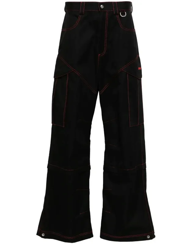 Contrast Stitches Cargo Pants