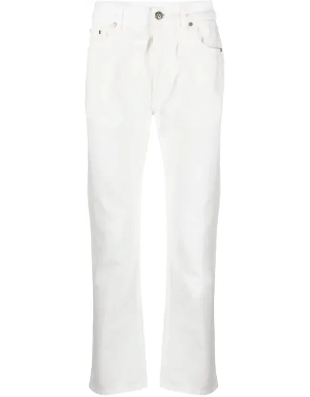 Logo-embossed Straight Jeans