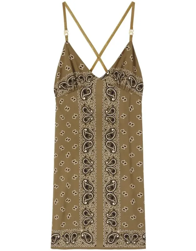 Paisley-print Slip Dress