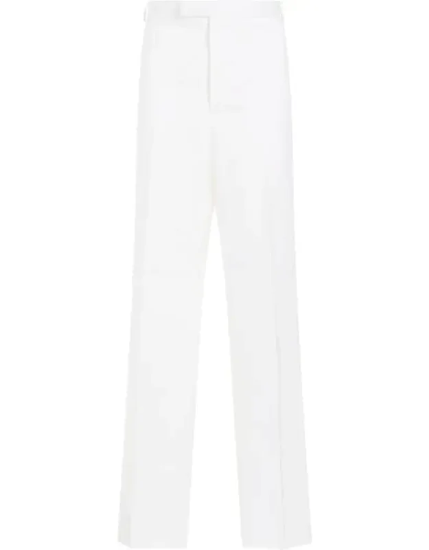 Pants With Concealed Tab Closure And Buttoned Welt Pockets