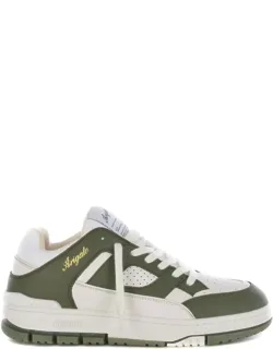 _arealo Sneakers With Military Green Inserts And Gold Lettering_