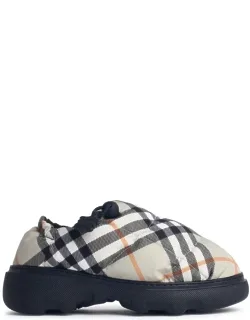 Sneakers Printed Fabric Pillow Check Slip Ons