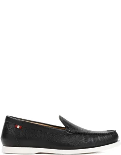 Bally Loafers With Red And White Strap, Contrasting Rubber Sole