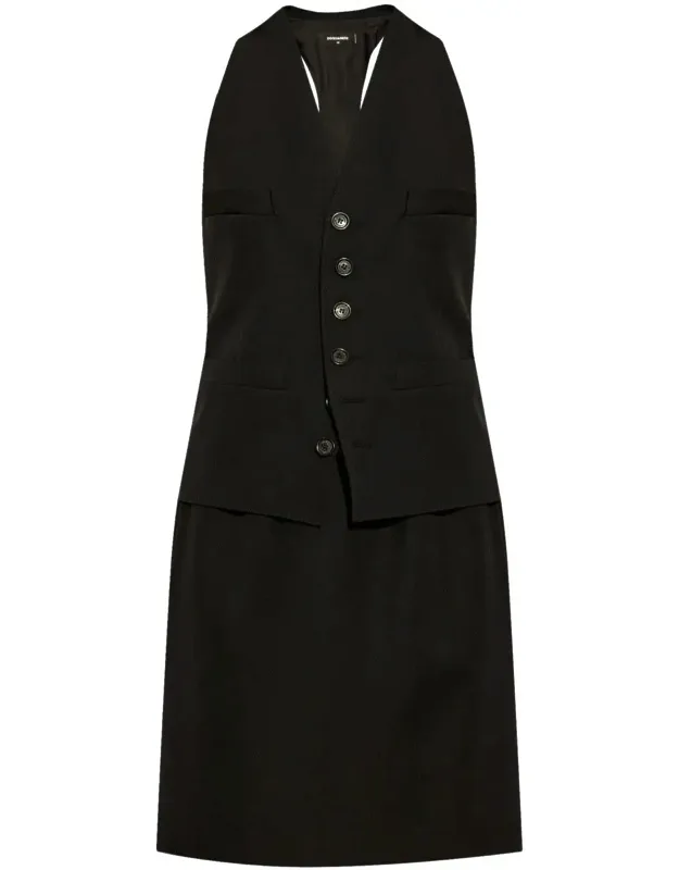 V-neck Wool Dress