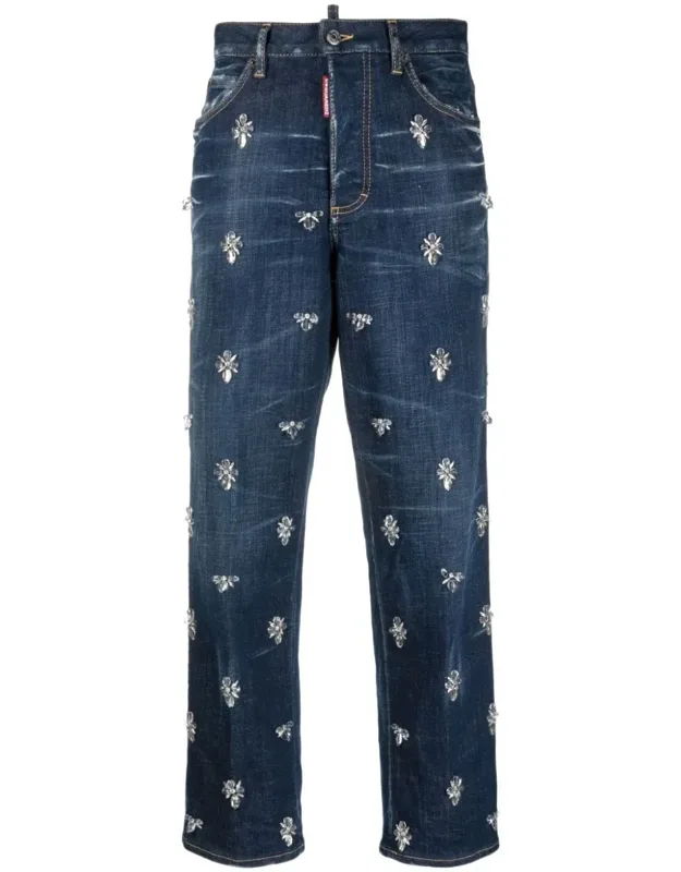 Crystal Flies High-rise Jeans