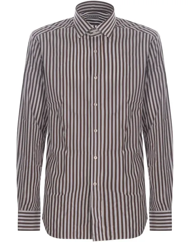Shirt Cotton Poplin Striped Pattern