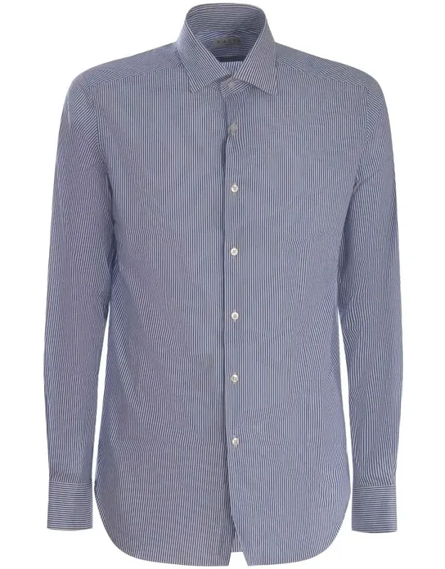 Shirt Made Of Cotton Poplin And Striped Pattern