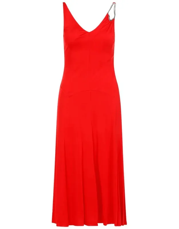 Dress V-neckline Midi Length