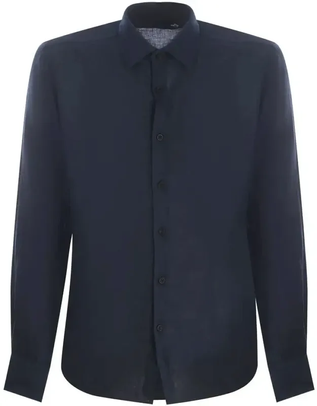 Shirt With Collar And Made Of Linen