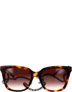 Sunglasse Havana Shaded Brown Rectangle Acetate