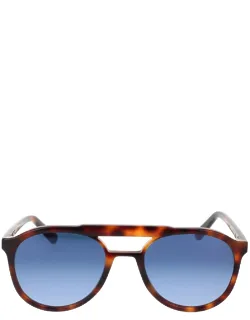 Sunglasses Havana Blue Aviator Acetate