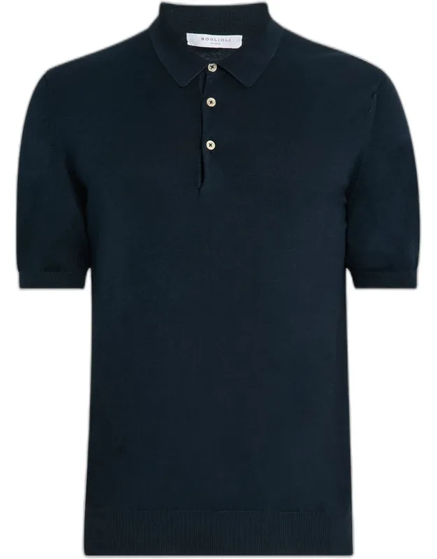 Garment-washed Cotton Polo Shirt