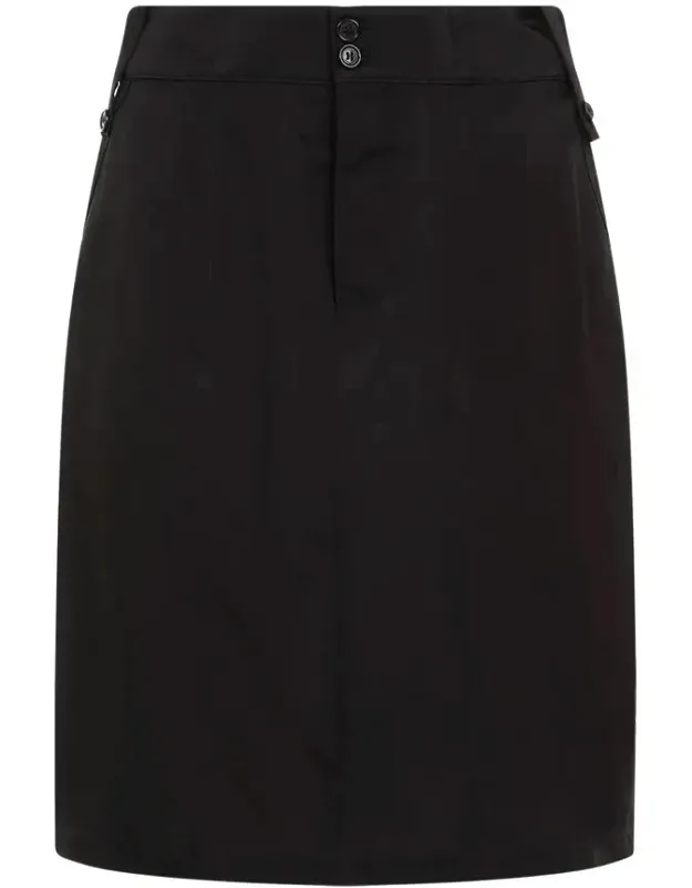 Skirt With Front Zipped Fastening And Side Pockets