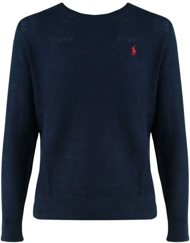 Crew Neck Sweater With Long Sleeves And Ribbed Hem