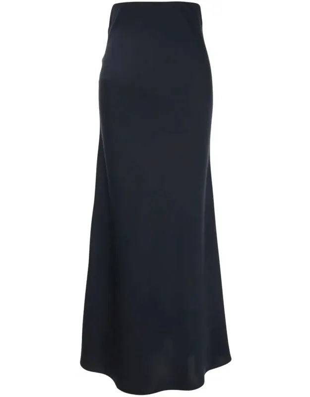 Long Skirt With Volant Detail In Satin