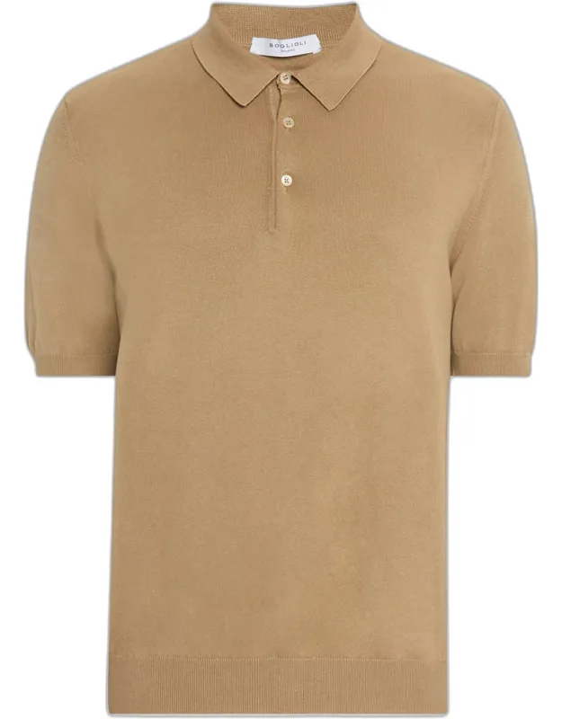 Garment-washed Cotton Polo Shirt