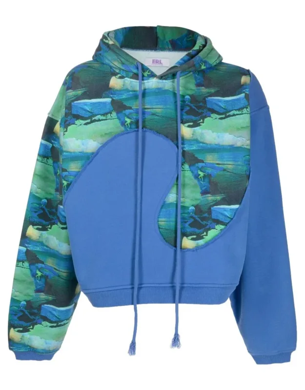 Printed Swirl Fleece Hoodie
