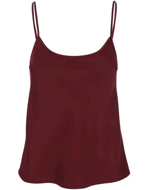 Bordeaux Satin Spaghetti Strap Top