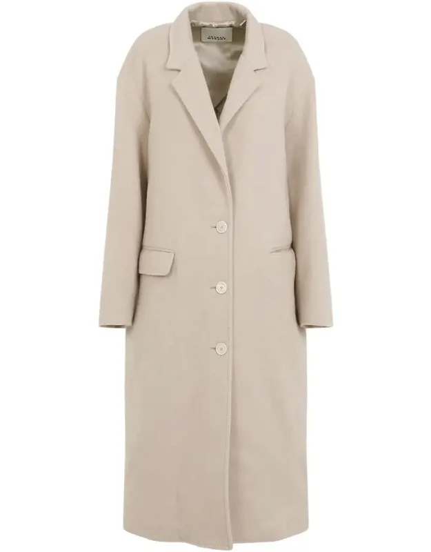 Coat With Virgin Wool Blend And Notched Collar
